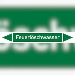 Rohrleitungskennzeichen Feuerlöschwasser - 270x37 mm Folie selbstklebend