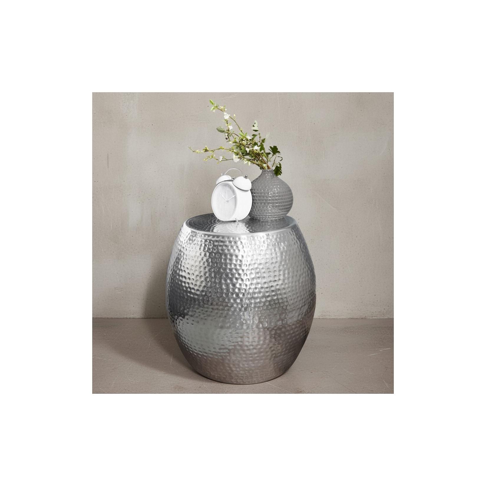 KADIMA DESIGN Beistelltisch ENNS: Orientalisch, Hammerschlag-Struktur, Aluminium, 42x42x42 cm