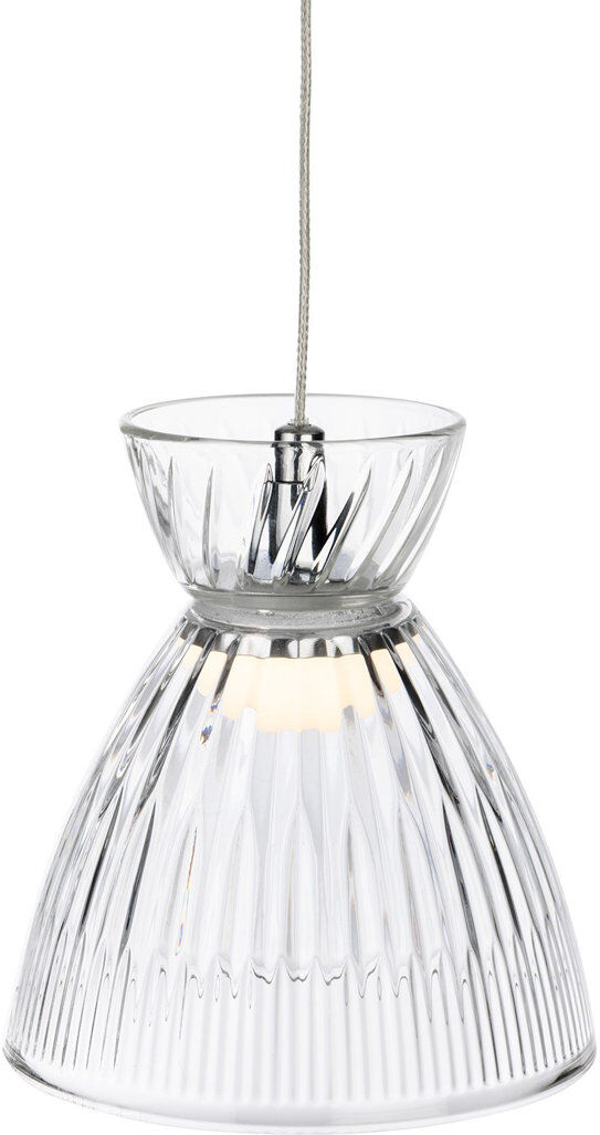 Firstlight 1 - Light Chrome LED Dome Pendant Transparent 14.8cm H X 13.8cm W X 13.8cm D