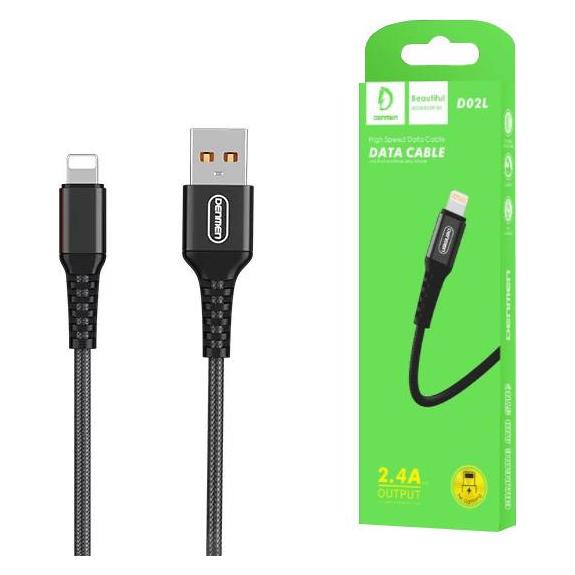Denmen Iphone Verstärktes Geflochtenes Usb-Kabel Schwarz 1m D02l - Beschädigte Box (1 m, USB 3.2 Gen 1) (47996970)
