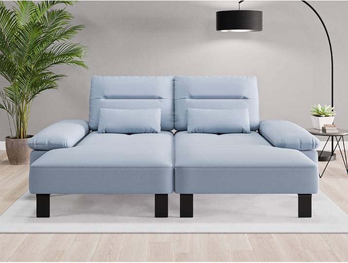 Loveseat Tokio - Blau (Taubenblau) - Feiner Mikrofaserstoff