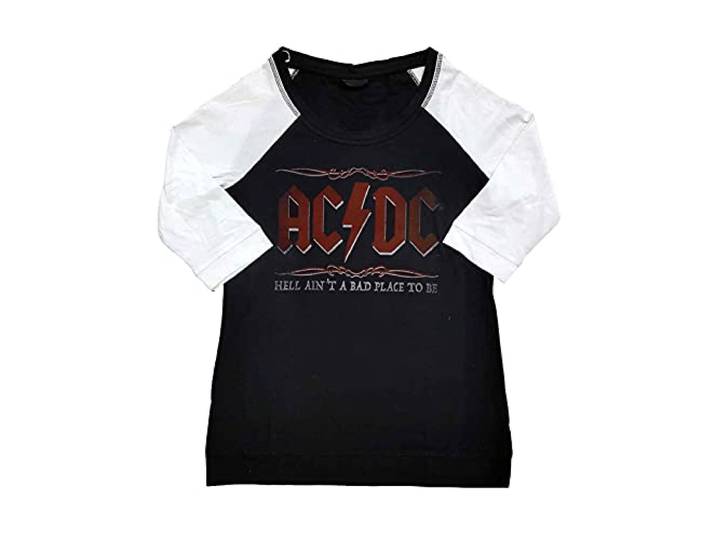 AC/DC Unisex Raglan Tee: Hell Ain't A Bad Place - XXXX-Large - Black,White