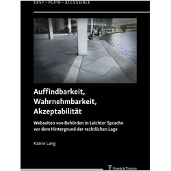 Auffindbarkeit, Wahrnehmbarkeit, Akzeptabilität, Fachbücher von Katrin Lang