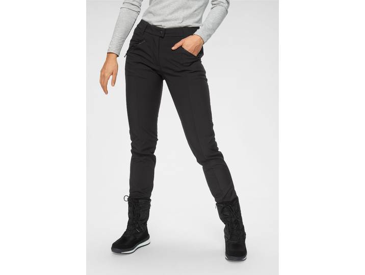 Softshellhose CMP WOMAN LONG PANT , Damen, Gr. 38, N-Gr, schwarz, Softshell, Obermaterial: 96% Polyester, 4% Elasthan. Innenseite: 100% Polyester, Hosen Softshellhose, mit Reissverschlusstaschen, wasserabweisend, windabweisend