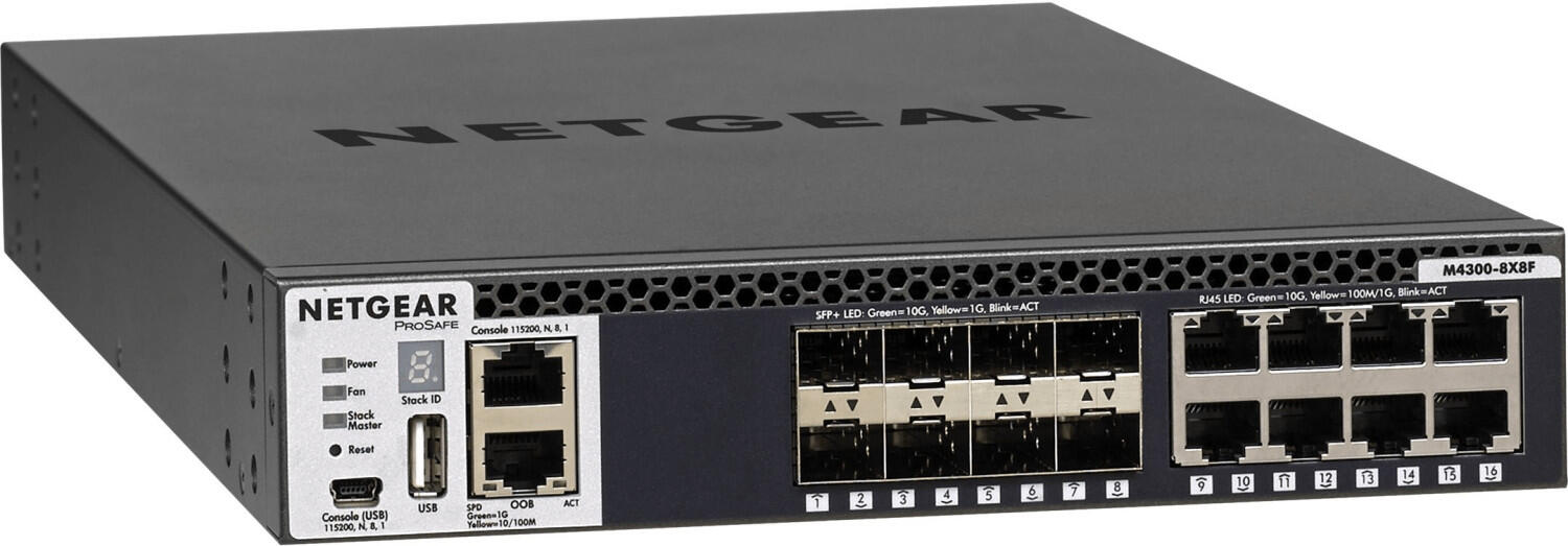 Netgear M4300-8X8F (XSM4316S) 16-Port 10-Gigabit Stapelbarer Managed Switch XSM4316S-100NES