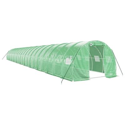 Helloshop26 - Gewächshaus Zelt Unterstand Pflanzen Blumen Gemüse mit Stahlrahmen 66 m² 22 x 3 x 2 m grün 02_0044620