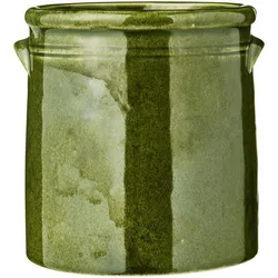 IB Laursen Keramiktopf Distressed, Mit Ohren, 15 cm, Ø 14 cm, grün