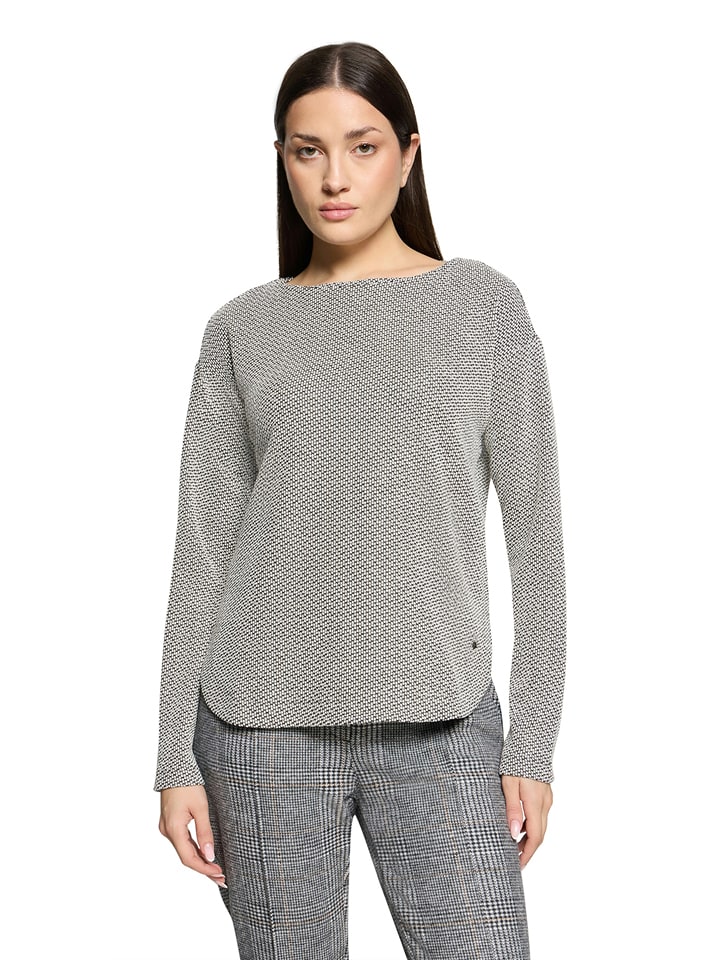 BETTY & CO Longsleeve in Weiß/ Schwarz - S