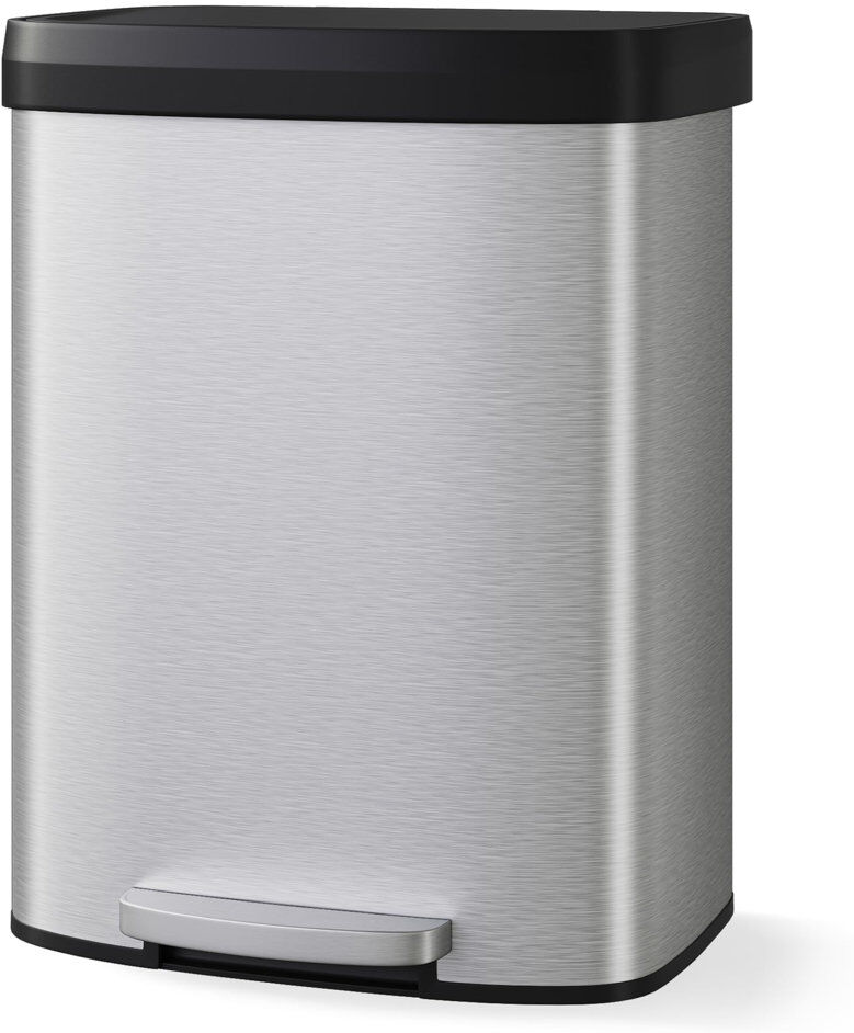 ZACOO Stainless Steel Kitchen Rubbish Bin - 60 L Silver