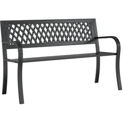 vidaXL Gartenbank Schwarz 120 cm Stahl