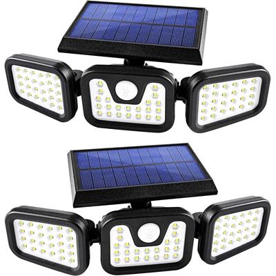 Outdoor Solar Security Light, Motion Sensor LED, Head Waterproof Lamp For All Seasons 2 pack