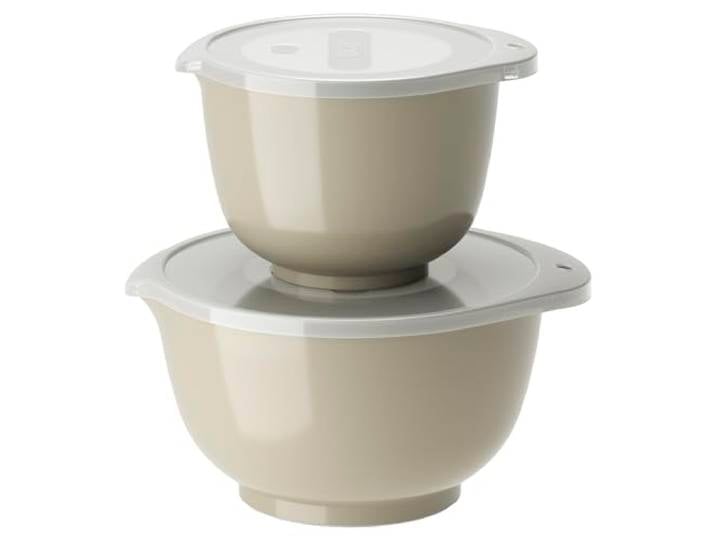 Rosti Margrethe Set de 2 Bols Mélangeurs en Plastique - 2 Couvercles Inclus - Saladiers Hermétiques - 1\,5 Litres et 3 Litres\, Humus