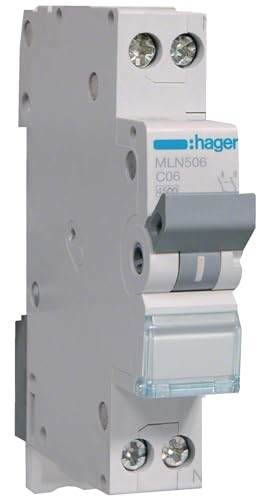 Hager Stroomonderbreker 1P+N 6kA C-6A MLN506