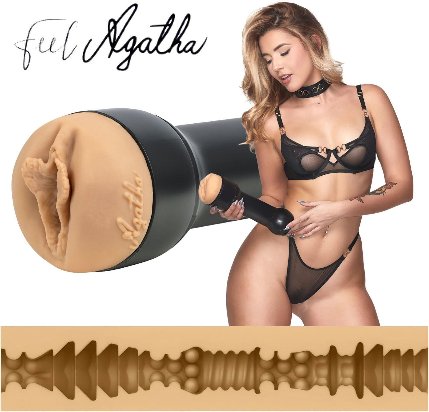 Kiiroo Agatha Vega - RealFeel Pleasure Sleeve - PowerBlow Compatible (Natural)
