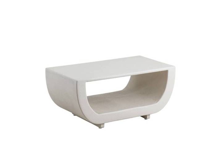 Table basse en bois effet béton blanc Thomas