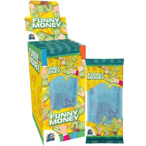 Candy-Planet Esspapier Funny Money, mit Fruchtgeschmack, in 4 verschiedenen Farben & mit Vanillearoma, je 8 g, 25 Pack