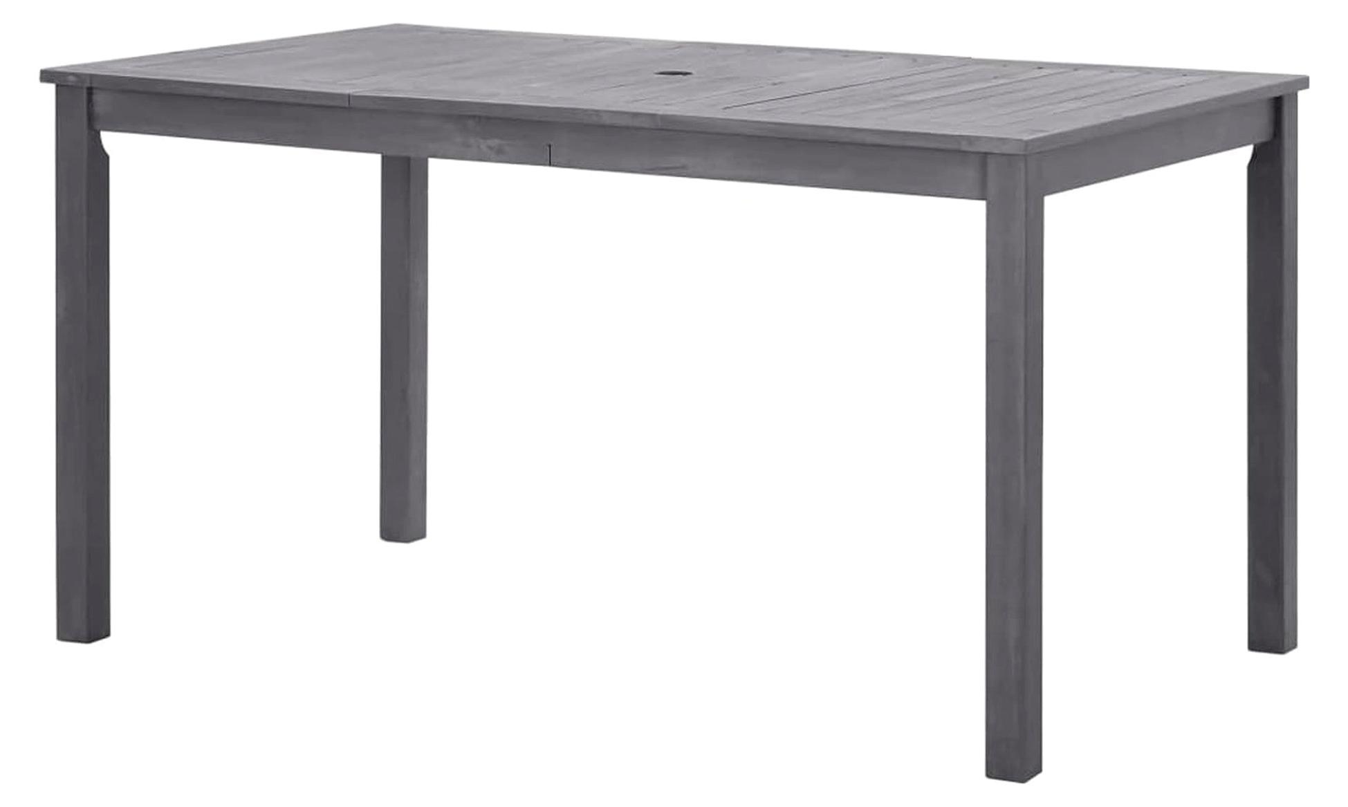 Gartentisch aus Akazienholz 140x80x74 cm grau