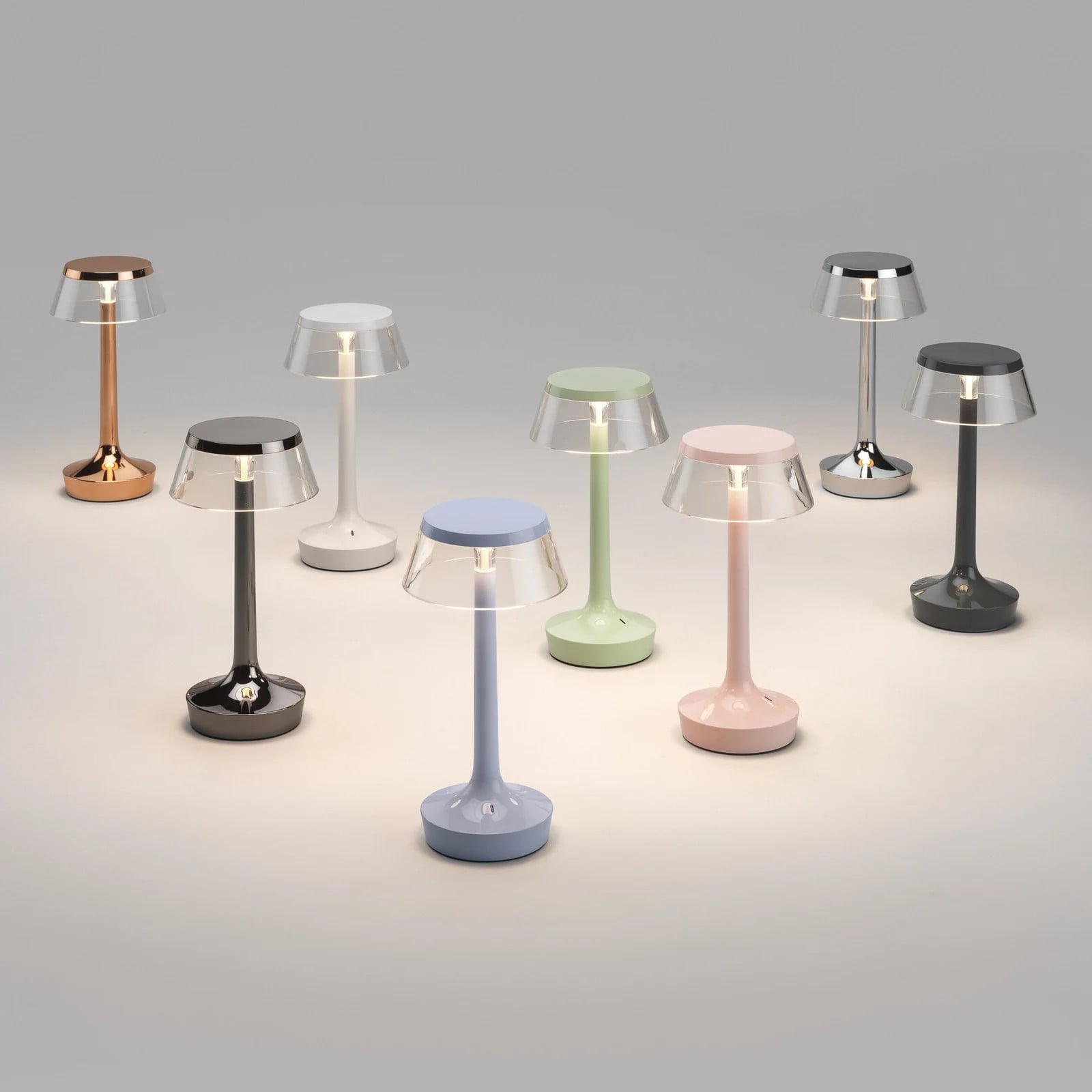 Flos Bon Jour Unplugged tafellamp Chrome