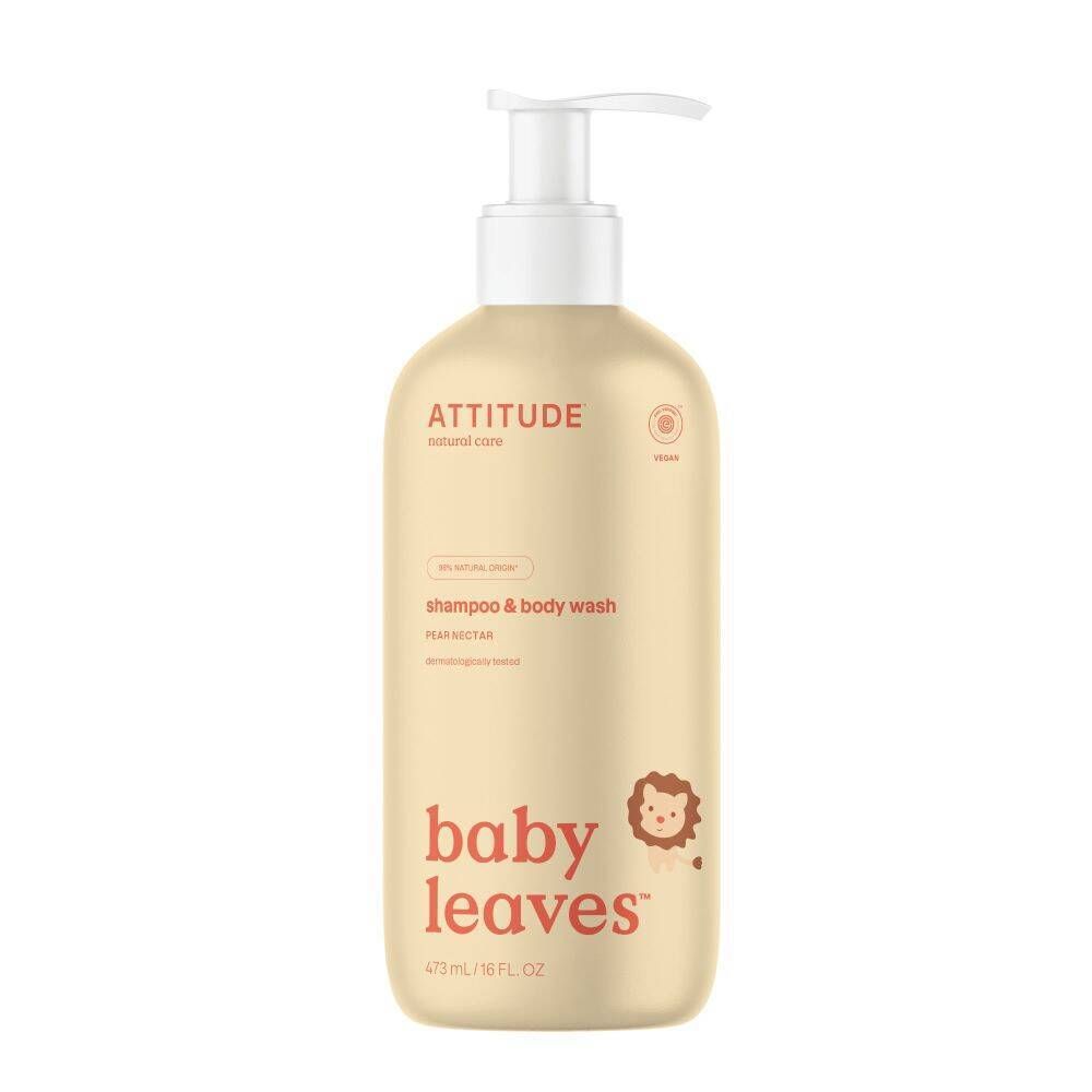 Attitude Baby Leaves 2-in-1 Shampoo & Body Wash Peer Nectar 473 ml Waschgel