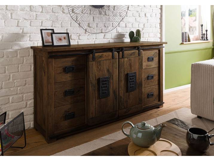 Sideboard Mango 170x45x90 braun lackiert RAILWAY #493