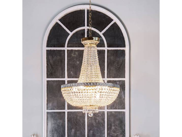 Lustre Bella Ø 50cm Doré 8 Verre cristal / Métal mixte E14