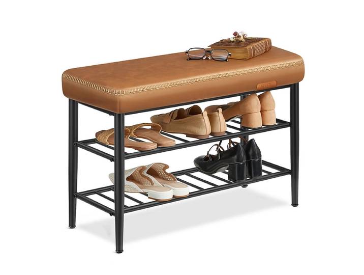 Bank für Schuhe SONGMICS BENCH 6 Paar Schuhe braun