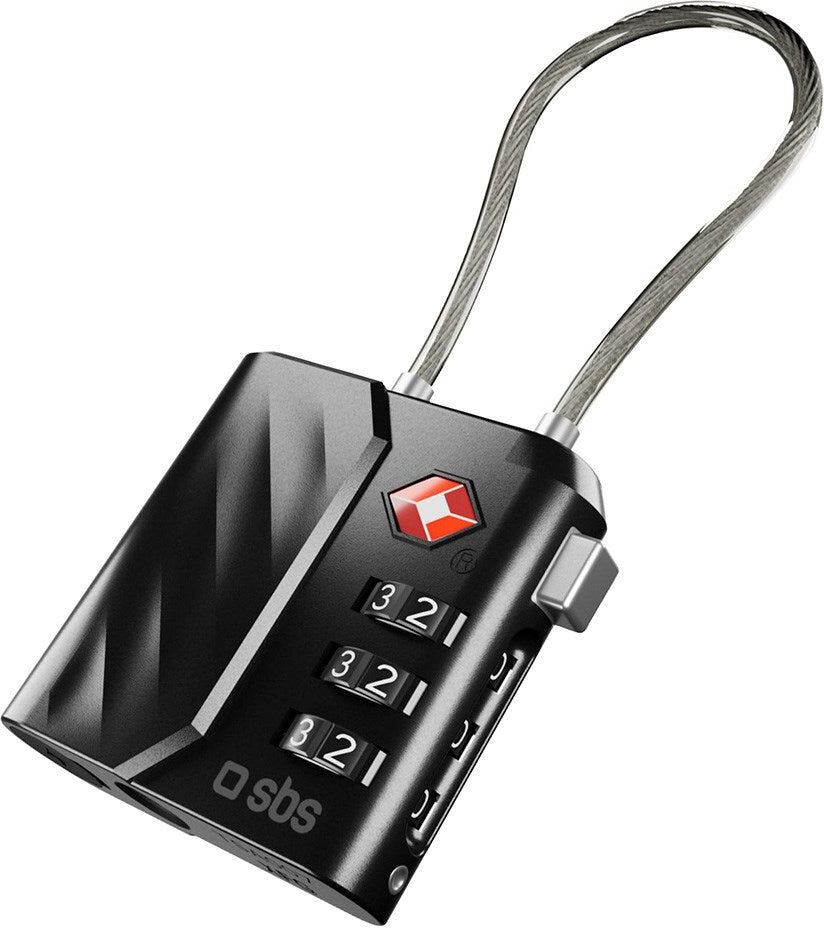 SBS TSA-Hængelås - GPS & Bluetooth Sporingsenhed - Apple FindMy - Sort