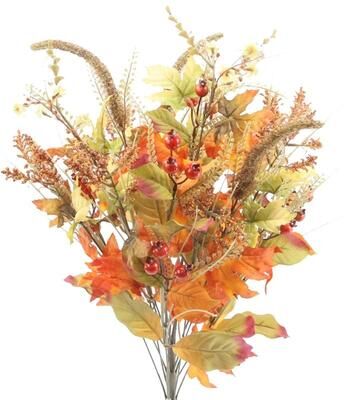 Admired by Nature Artificial Autumn Flowers, Orange/Green Mix - 20 Inch - ABN3B004-ORGN-MIX - 20 Inch