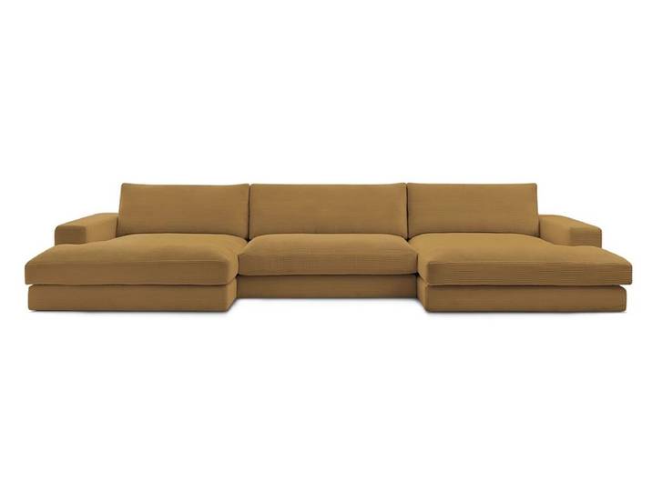 Wohnlandschaft BOBOCHIC LEONARD Cord-Stoff gelb