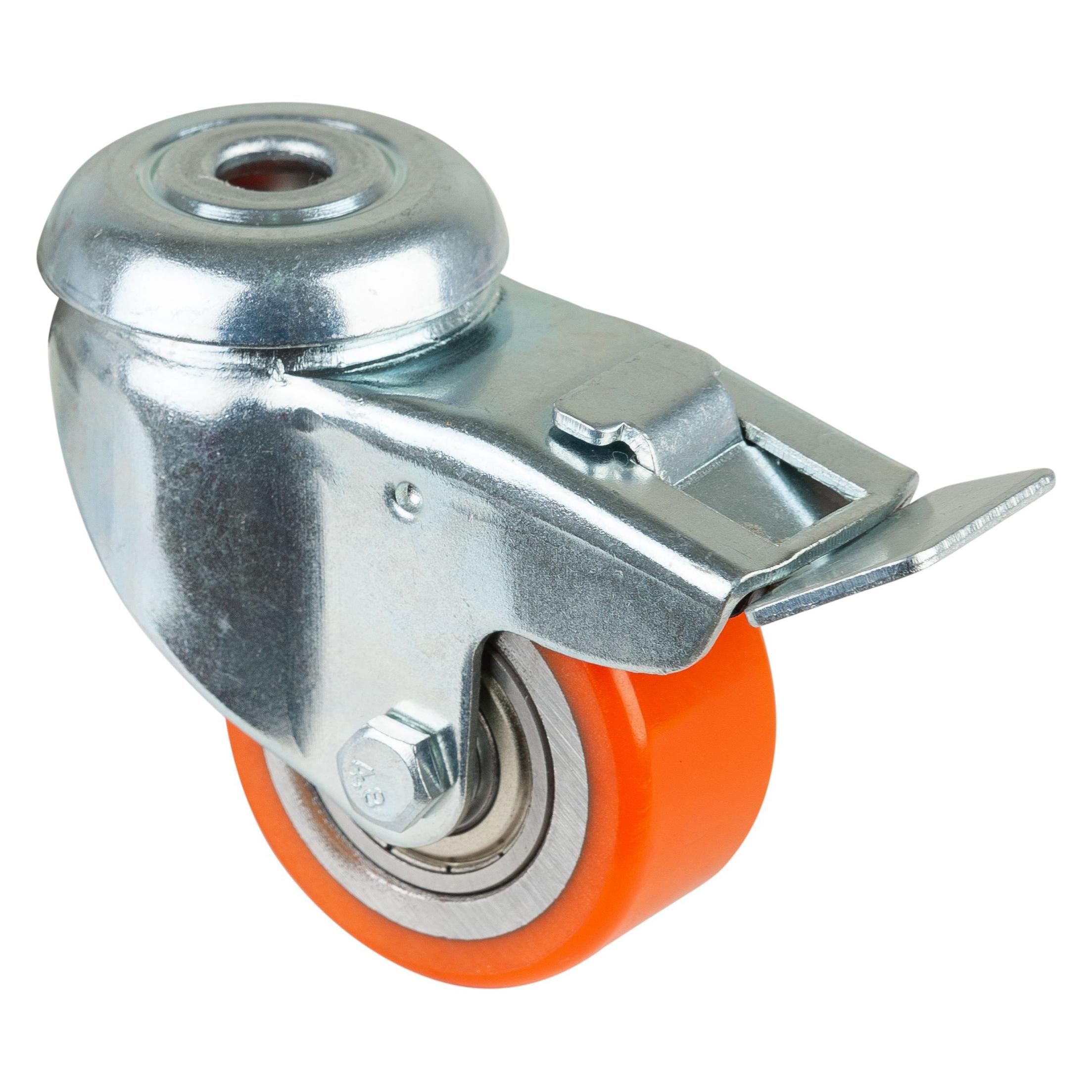 BS Rollen Lenkrolle mit Feststeller Rad-Ø 50 mm Tragfähigkeit 120 kg kompakt Polyurethan (A621.C10.050)
