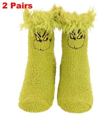 Uplifted Finds Green Christmas Stocking Knitted Holiday Decoration Hanging Ornament For Home And Tree 2 Pairs