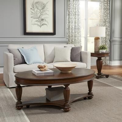 Liberty Furniture Allington Opt 3 Piece Set Oval Cocktail Table - Brown Oak - 3 Piece Table Set