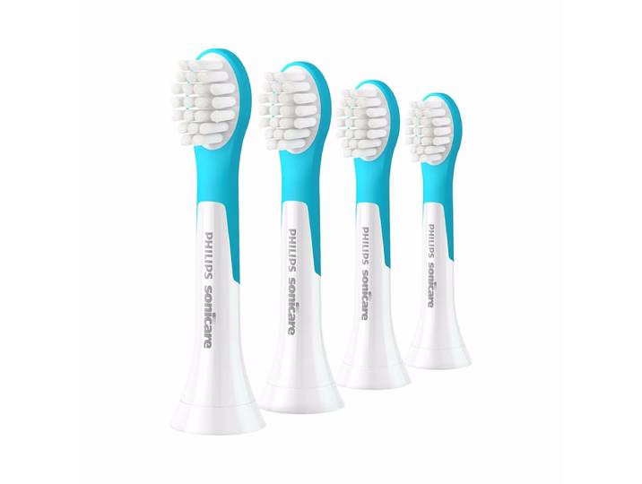 Philips Kids 4St mini HX6034/90 Ersatz-Zahnbürsten – Ersatzbürste/Zahnpflege Zubehör – weiss / grün