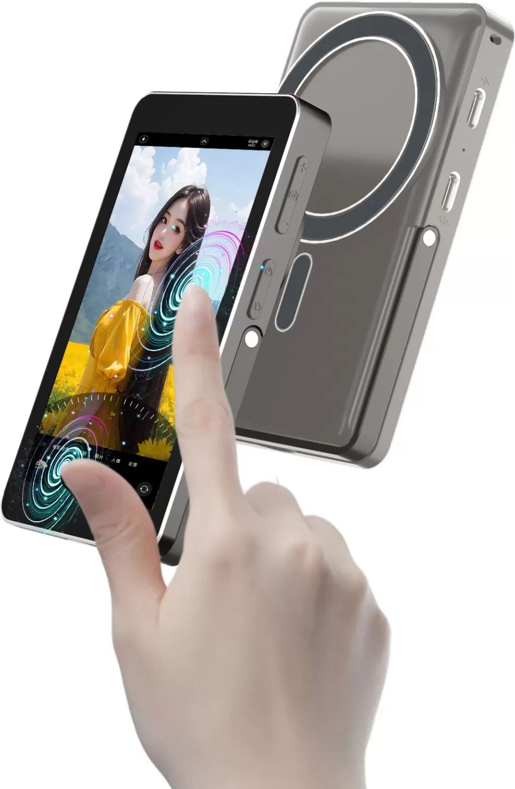 INF Touchscreen-Telefonspiegelungsgerät – Perfekt für Selfies und Live-Streaming Grau