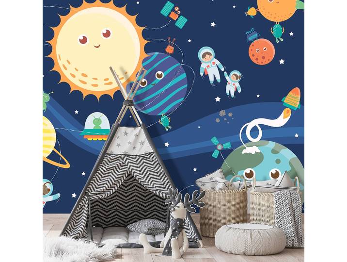 Papier peint intissé Happy Planets 200 x 140cm 200 x 140 cm