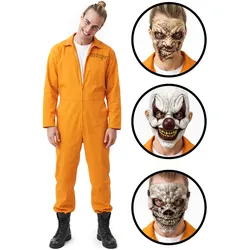 Maskworld Häftling Clown - Karneval Faschingskostüm Herren (XL)