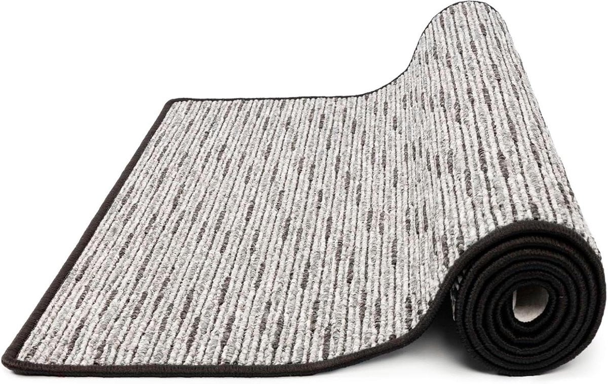 Antraciet gangkleed en keukenloper van polypropyleen - 350 x 100 cm