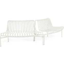 Palissade Parkbänke mit Rückenlehne, weiß, Outdoor, 2-teilig