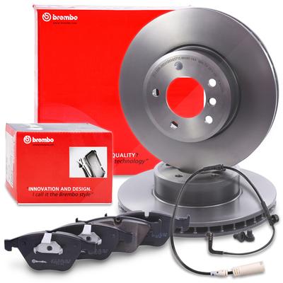 Brembo Bremsscheiben+Bremsbeläge+Warnkontakt Vorderachse [Hersteller-Nr. 40279023] für BMW