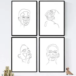POSTER Set mit 4 Frauengesichter 3 A3 Rahmenlos