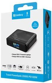 Sandberg travel powerbank 20000 pd100w