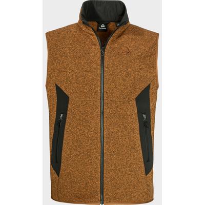 Fleeceweste SCHÖFFEL "CIRC Fleece Vt Style Yew MEN", Herren, Gr. 52, 4745, braun, Oberstoff: 100% Polyester. Oberstoff Besatz: 100% Polyester, ohne Ausschnitt, Westen Fleeceweste
