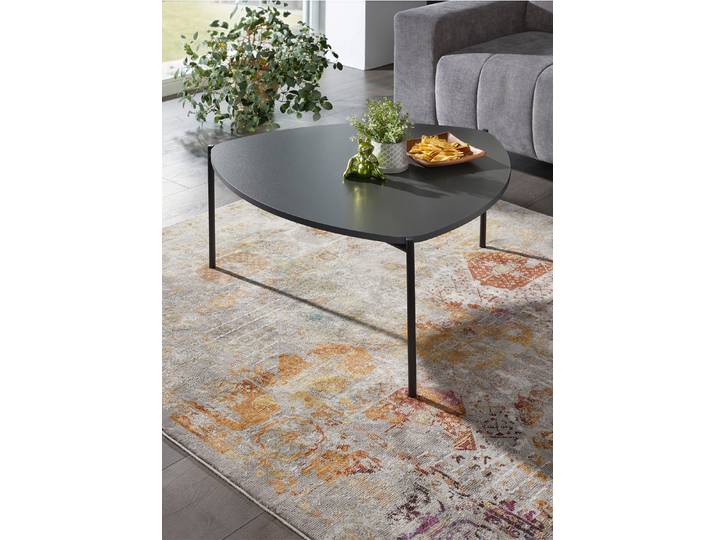 Couchtisch im Loft-Design mit Metallgestell, Anthrazit