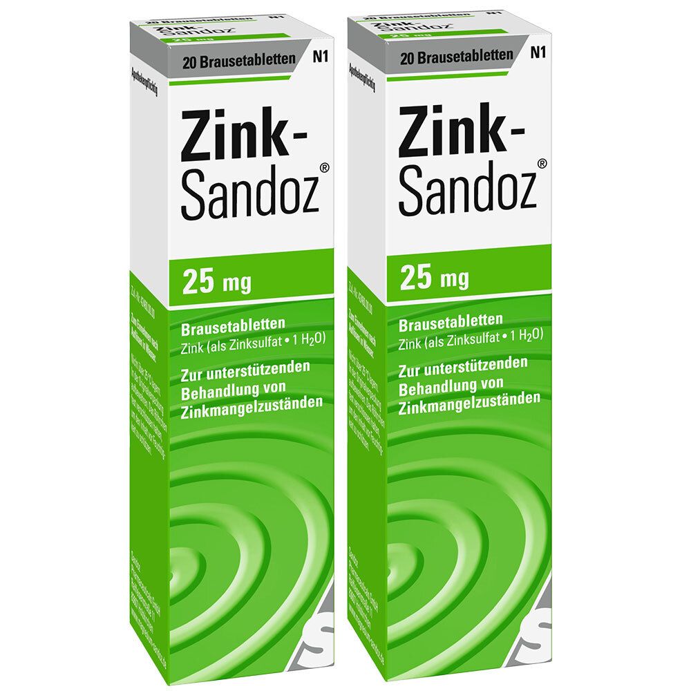 Zink Sandoz Brausetabletten Doppelpack 2x20 St
