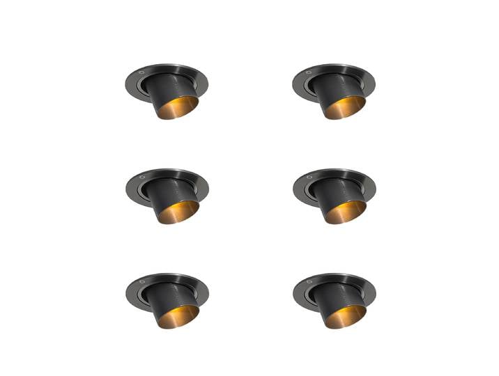 Ensemble de 6 spots encastrables couleur bronze GU10 35mm rond
