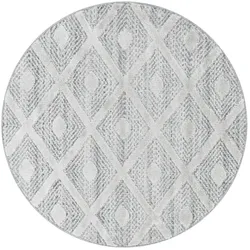 Teppich Esszimmer 3D Geometrisch Modern Waschbar Strapazierfähig Wohnzimmer Pflegeleicht Rund Grau 160x160 cm – GENF von Kadima Design