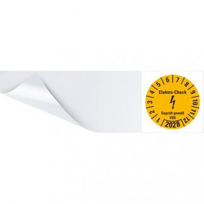 Dreifke® Kabelprüfplakette Elektro-Check Gepr.gem.VDE 2028, gelb, Folie, 57x25mm, 6 Stk.