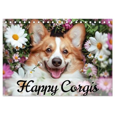 Happy Corgis (Tischkalender 2026 DIN A5 quer), CALVENDO Monatskalender