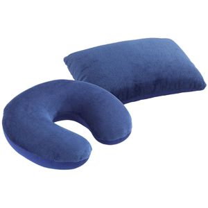 Maximex Nackenkissen 2-in-1, mit Microperlen, blau, U-Form