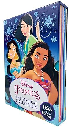 Disney Princess The Magical Collection 8 Books Box Set by DK - Paperback - Ages 5-7 - Moana, Mulan, Tiana, Ariel, Belle, Cinderella, Jasmine